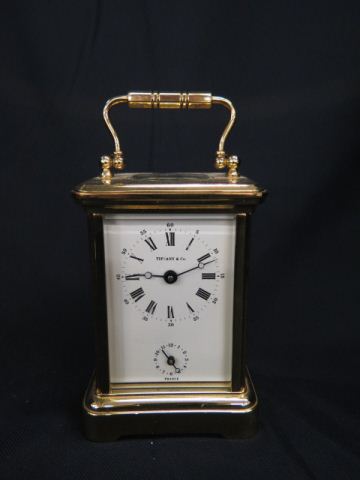 Appraisal: Tiffany French Carriage Clock view top escapement Roman Numeral dial