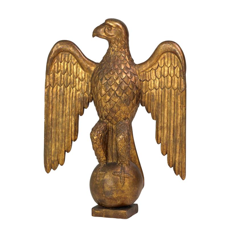 Appraisal: CIVIL WAR WOOD-CARVED EAGLE Gilded figure of an eagle on