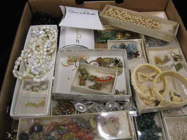 Appraisal: Lot of Costume Jewelry including ivory silver beads and so