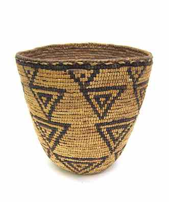 Appraisal: SALISH PUGET SOUND INDIAN BASKET having a double triangular design