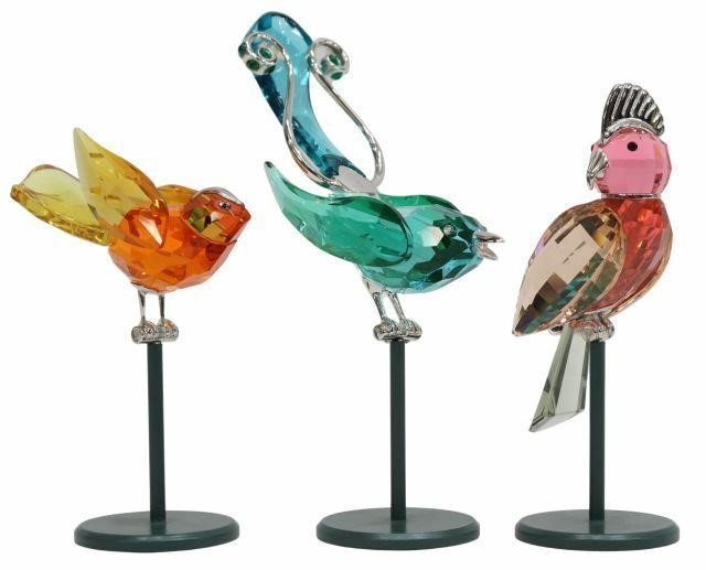 Appraisal: lot of Swarovski Tropical Paradise Bird crystal figurines having polychrome