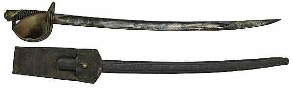 Appraisal: Naval Model Officer's Cutlass '' blade length unmarked blade Leather