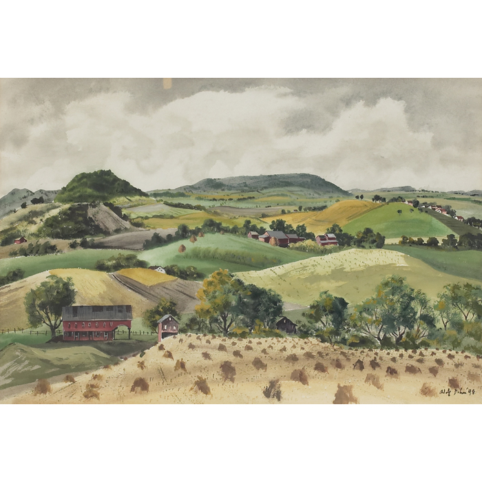 Appraisal: Adolf Arthur Dehn American - ''Farmscape '' watercolor '' x