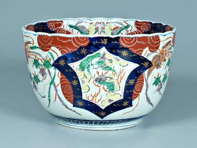 Appraisal: Japanese Imari punch bowl interior and exterior with phoenixes and