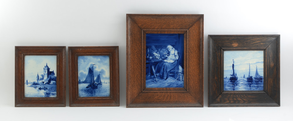 Appraisal: PIECE DELFT TILE LOT Scene Depicts Mother Feeding her Child