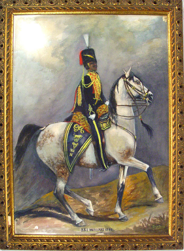 Appraisal: Guy Ross Eighth Regiment Hussars - Watercolour study of military