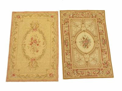 Appraisal: Two Chinese needlework rugs in Aubusson style modern x in