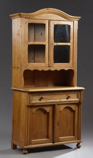 Appraisal: Continental Carved Pine Kitchen Cupboard early Continental Carved Pine Kitchen