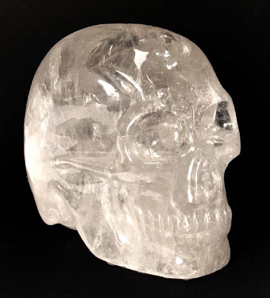 Appraisal: A rock crystal specimen in the form of a skull