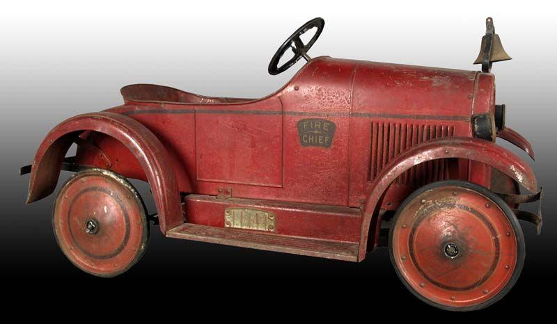 Appraisal: Pressed Steel Steelcraft Fire Chief Pedal Car Toy Description ''