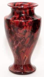 Appraisal: HANDBLOWN MOTTLED GLASS VASE LATE TH C HANDBLOWN MOTTLED GLASS