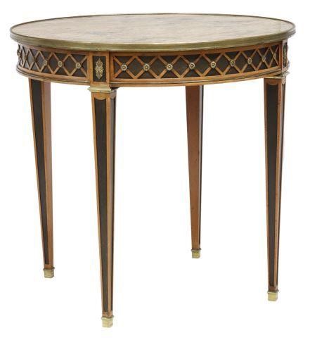 Appraisal: Directoire style side table early th c marble top apron