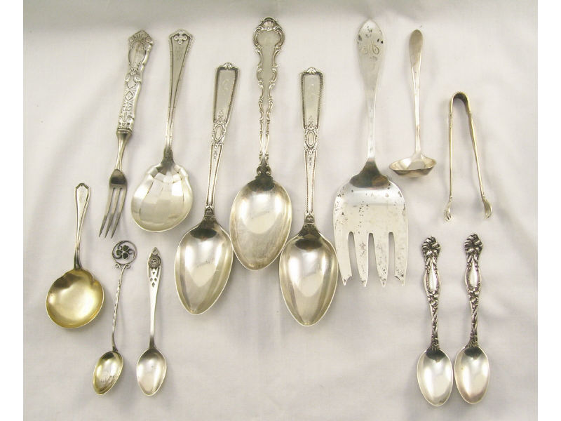 Appraisal: pc Misc Sterling Flatware Includes - sterling hollow handled fork