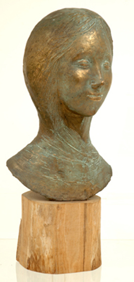 Appraisal: Pino Conte Italian born Female Bust bronze on timber base