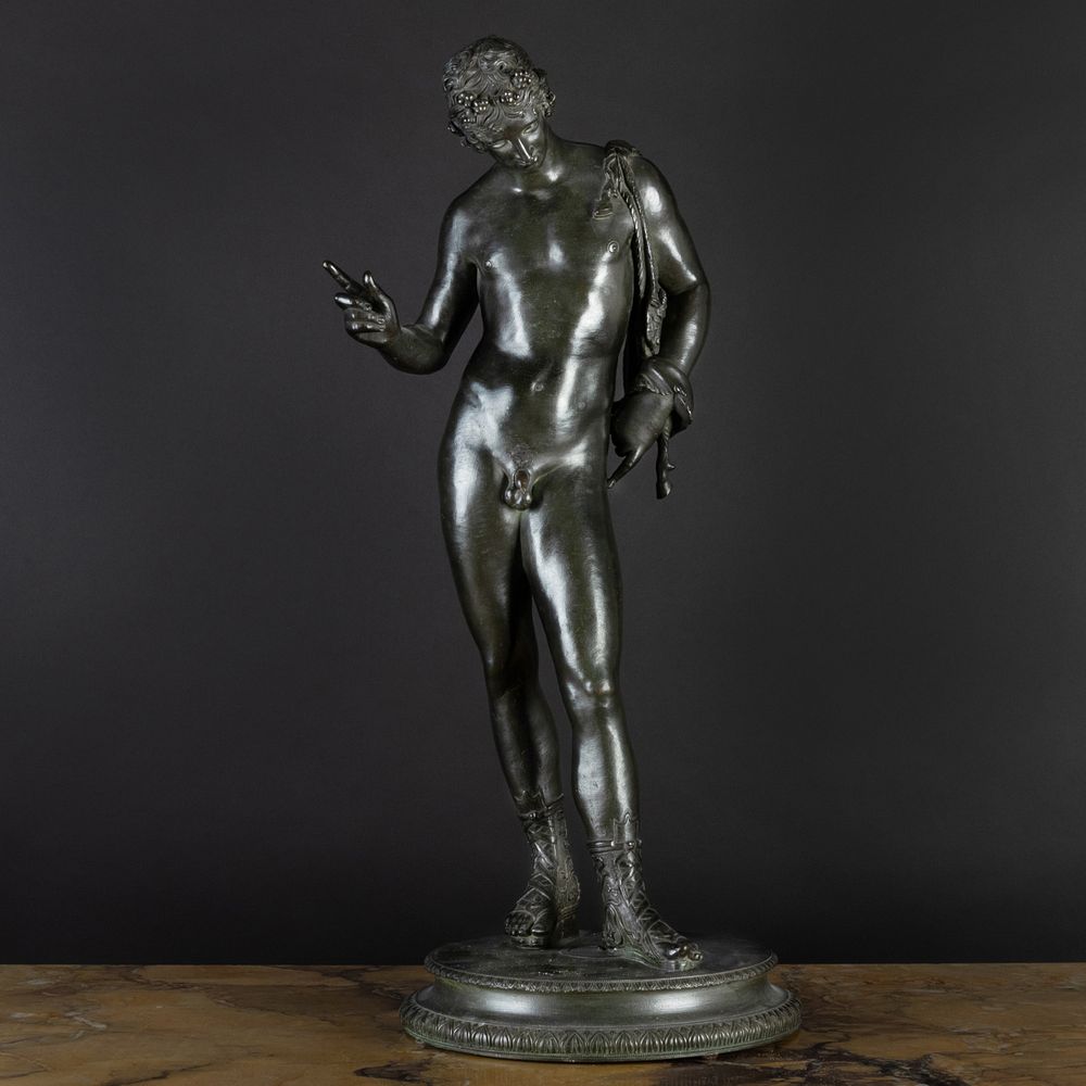 Appraisal: Italian Patinated Bronze Model of Narcissus After the Antique With