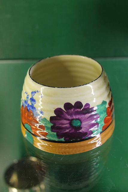 Appraisal: A CLARICE CLIFF BIZARRE GAY DAY PATTERN HONEY POT now