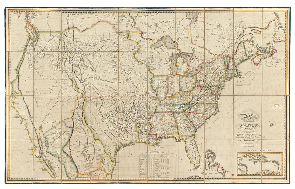 Appraisal: THE FIRST LARGE FORMAT AMERICAN MAP DEPICTING THE NATION FROM