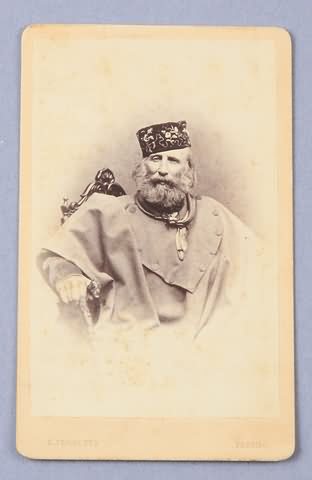 Appraisal: Carte-de-visite photograph of a waist up seated Giuseppe Garibaldi -