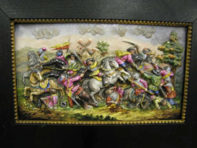 Appraisal: Capodimonte Porcelain Plaque battle scene in high relief circa signed