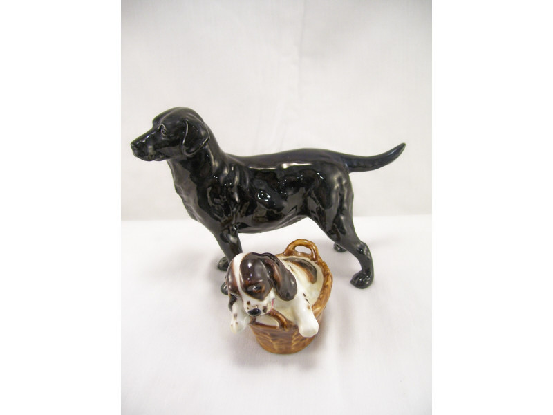 Appraisal: - Royal Doulton Dog Figures Includes Cocker Spaniel in basket