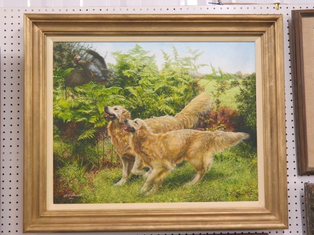 Appraisal: Gail Darroll acrylicpointers and gamebird realism style with extreme detail