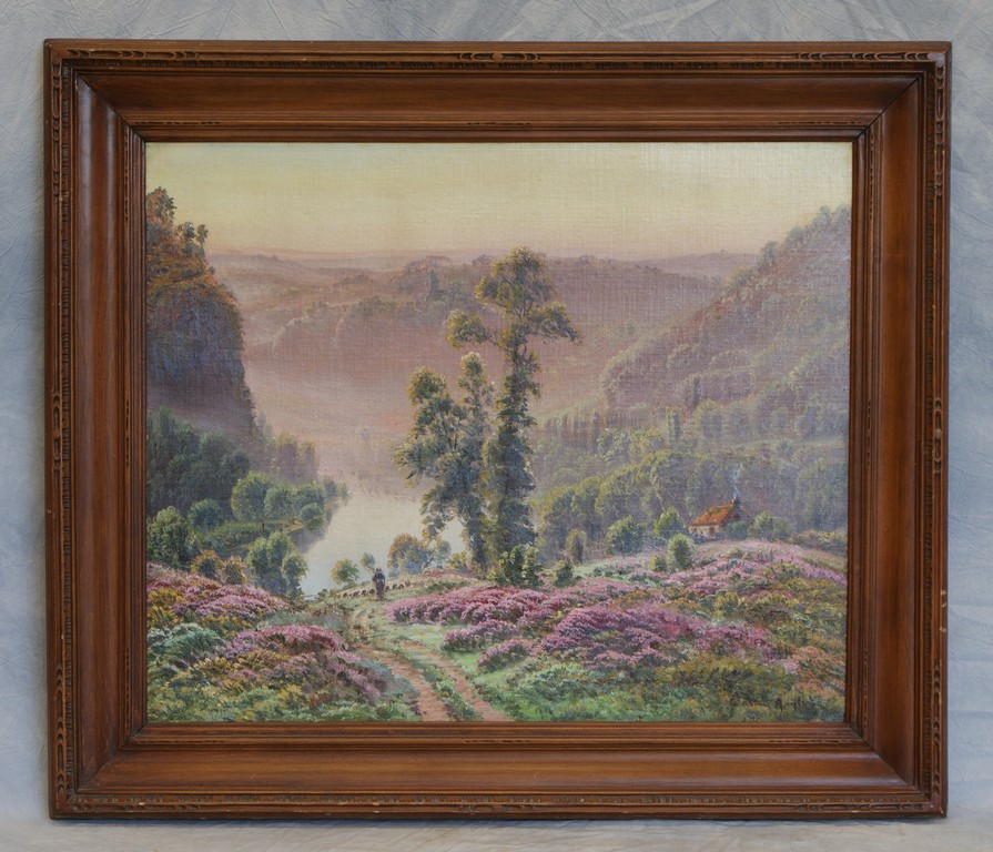 Appraisal: Gaston Anglade French - o c Alpine Valley with Wildflowers