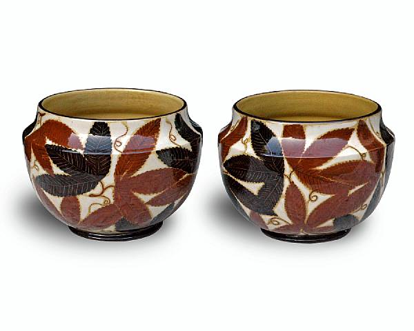 Appraisal: A pair of Italian glazed ceramic vases last quarter th