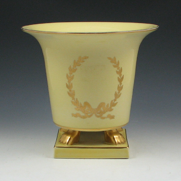 Appraisal: Trenton Classical Urn in Yellow - Mint Trenton Classical urn