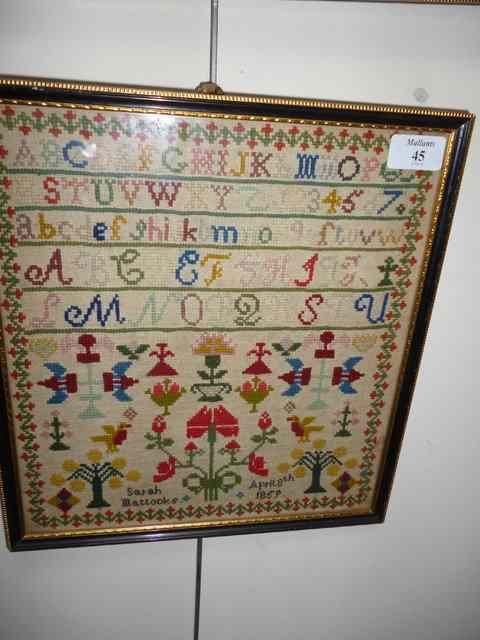 Appraisal: A VICTORIAN SAMPLER worked by Sarah Mattocks dated April th