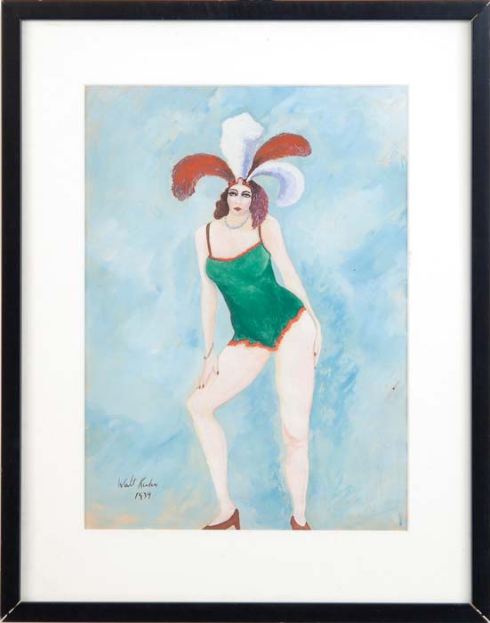 Appraisal: WALT KUHN American - CIRCUS SHOWGIRL Gouache on paper scene