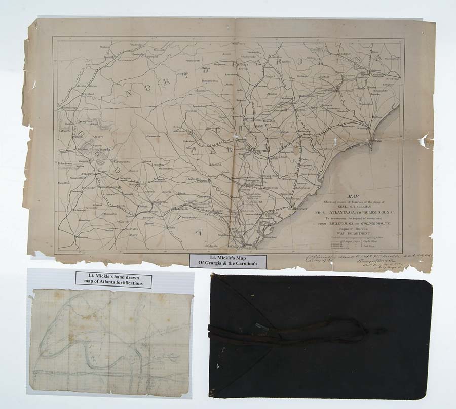 Appraisal: MAP CASE AND MAP BELONGING TO CAPTAIN W H MICKLE