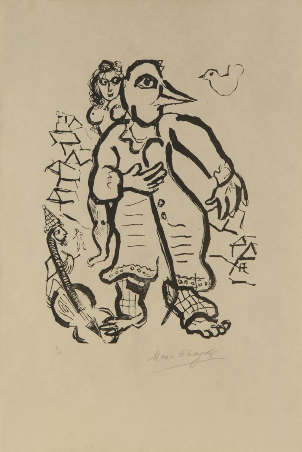 Appraisal: MARC CHAGALL - JE ME SUIS ELOIGNE POEMES NO lithograph