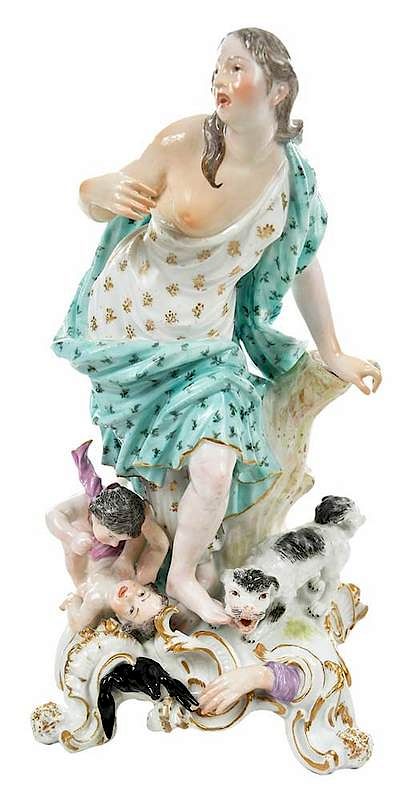 Appraisal: Meissen Figurine Representing Sense of Touch German th century woman