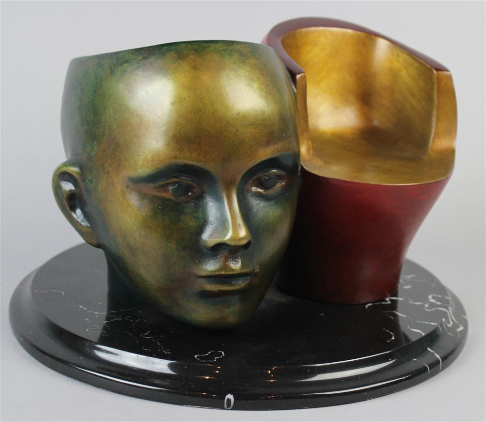 Appraisal: ALEJANDRO QUIJANO MEXICAN - YOU AND ME Painted bronze on