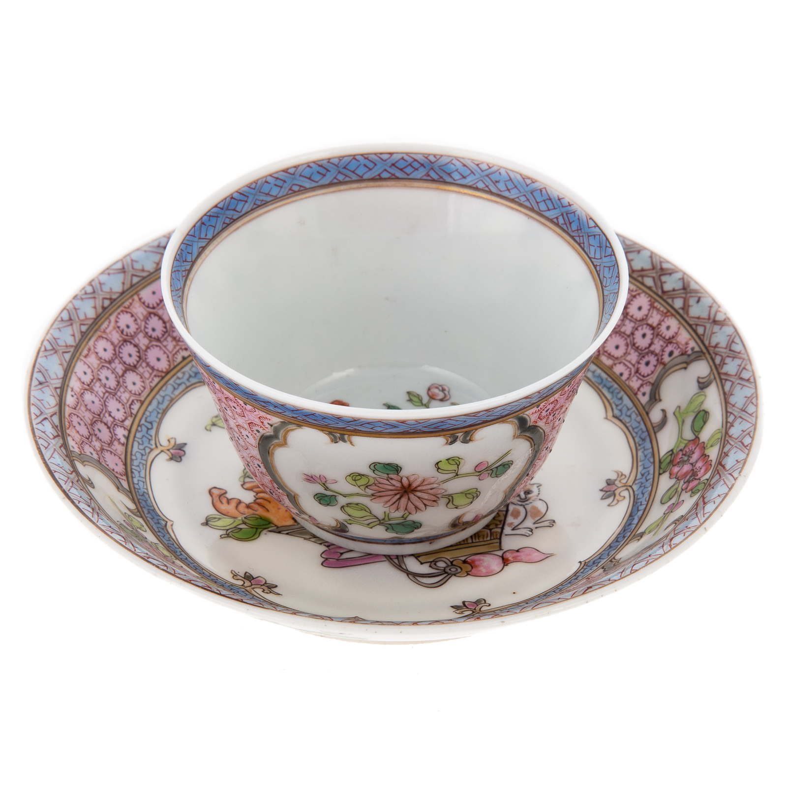 Appraisal: CHINESE EXPORT FAMILLE ROSE CUP SAUCER Yongzheng Era - delicate