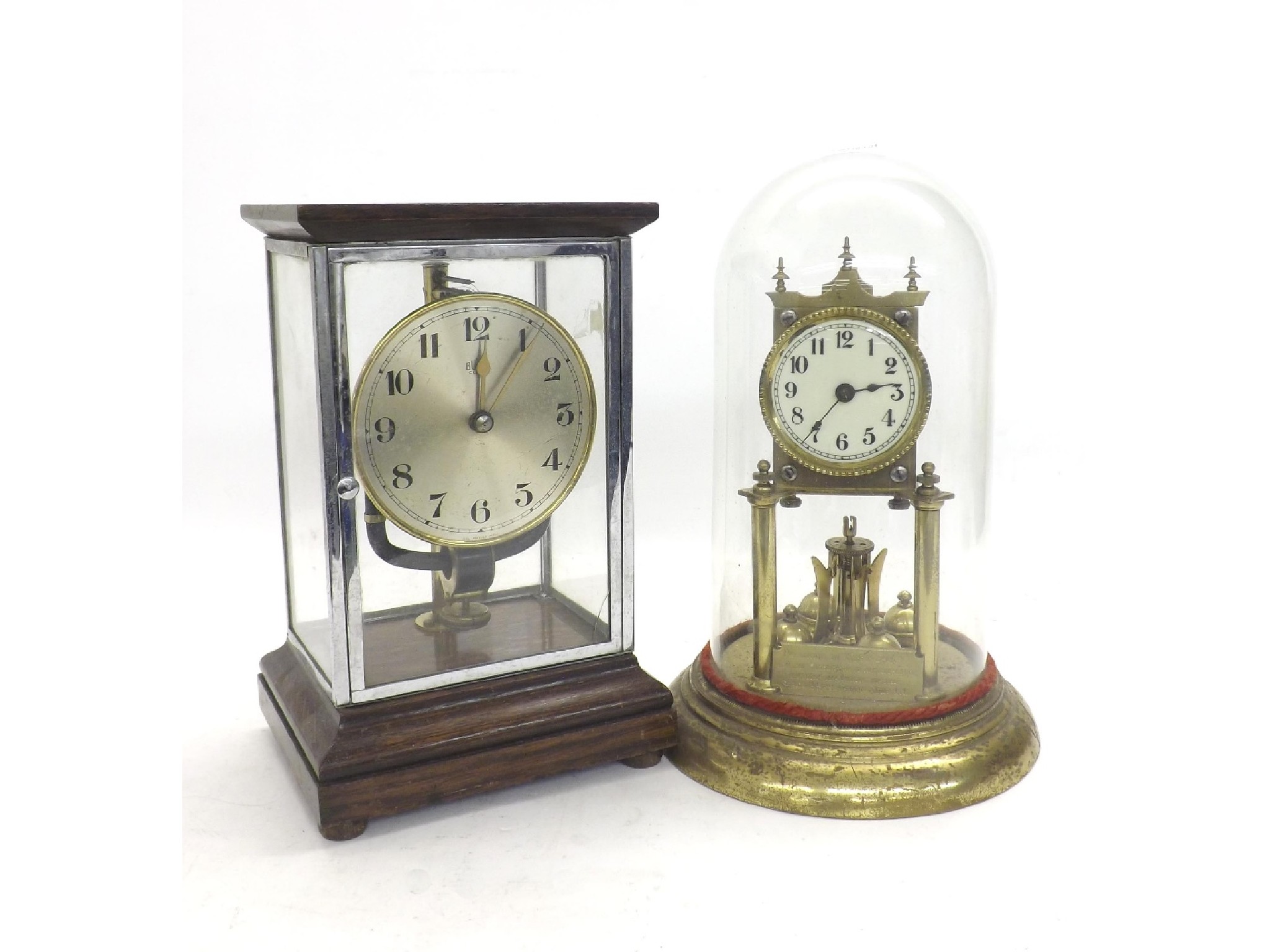 Appraisal: Bulle electric four glass mantel clock within an oak stepped