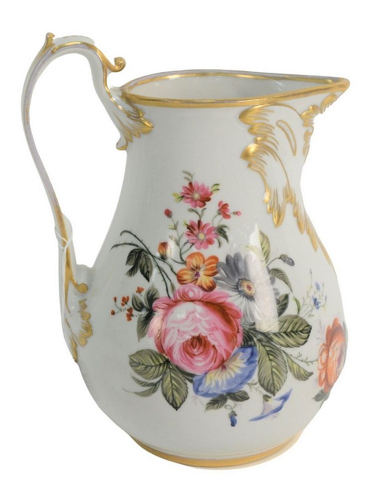 Appraisal: Sevres Porcelain Pitcher having painted flowers and gilt decoration height