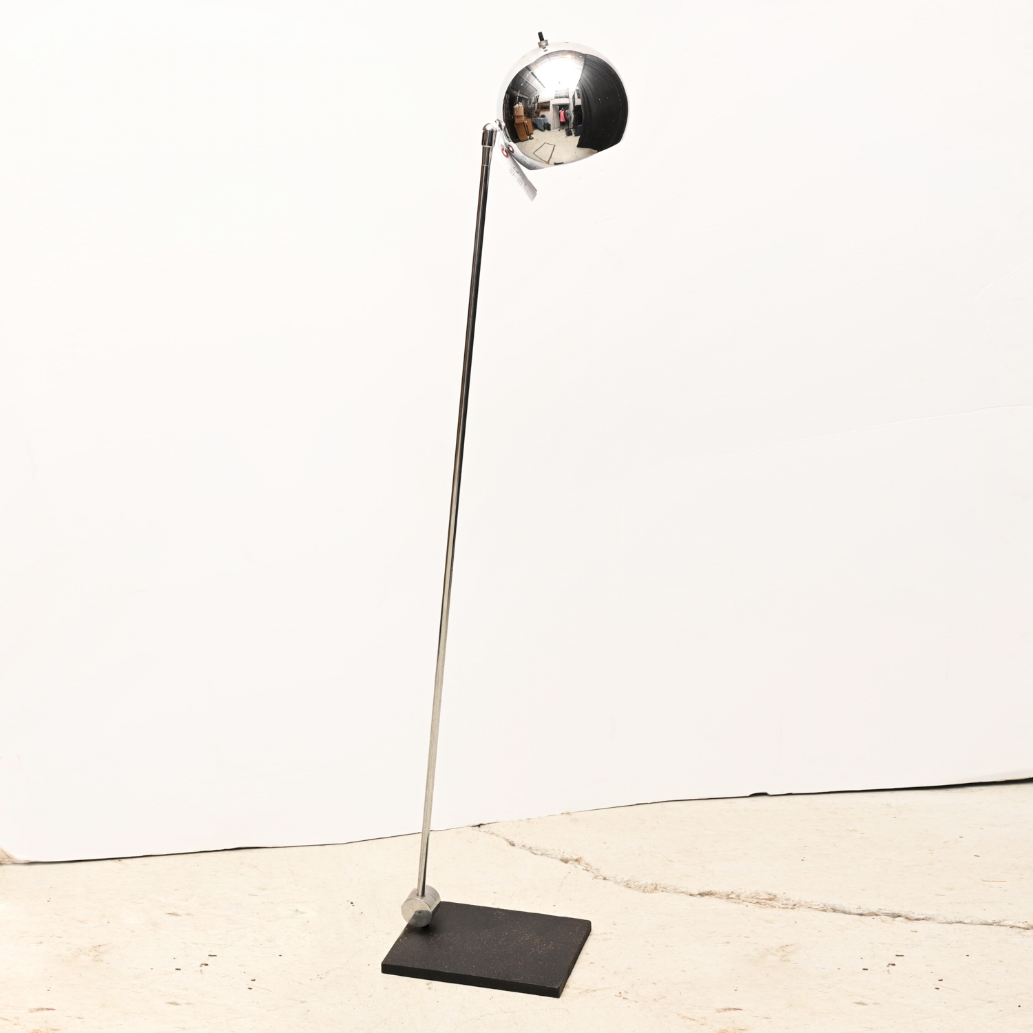 Appraisal: ROBERT SONNEMAN CHROME FLOOR LAMP th c pivoting unmarked h