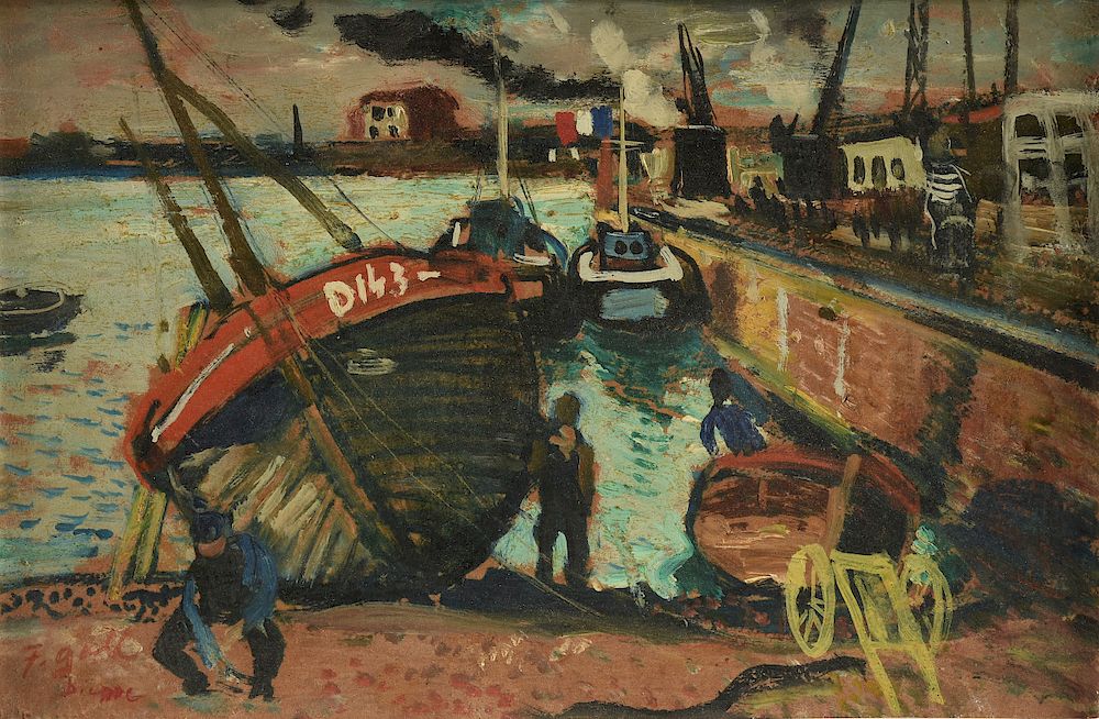 Appraisal: FRANCOIS GALL French - A PAINTING Marina de Dieppe FRANCOIS