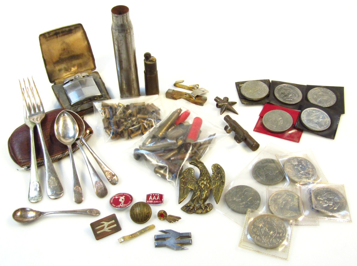 Appraisal: Various war related and other collectables etc used shell cm