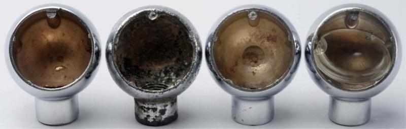 Appraisal: Lot of Empty Silver Beer Tap Knobs Three are clean