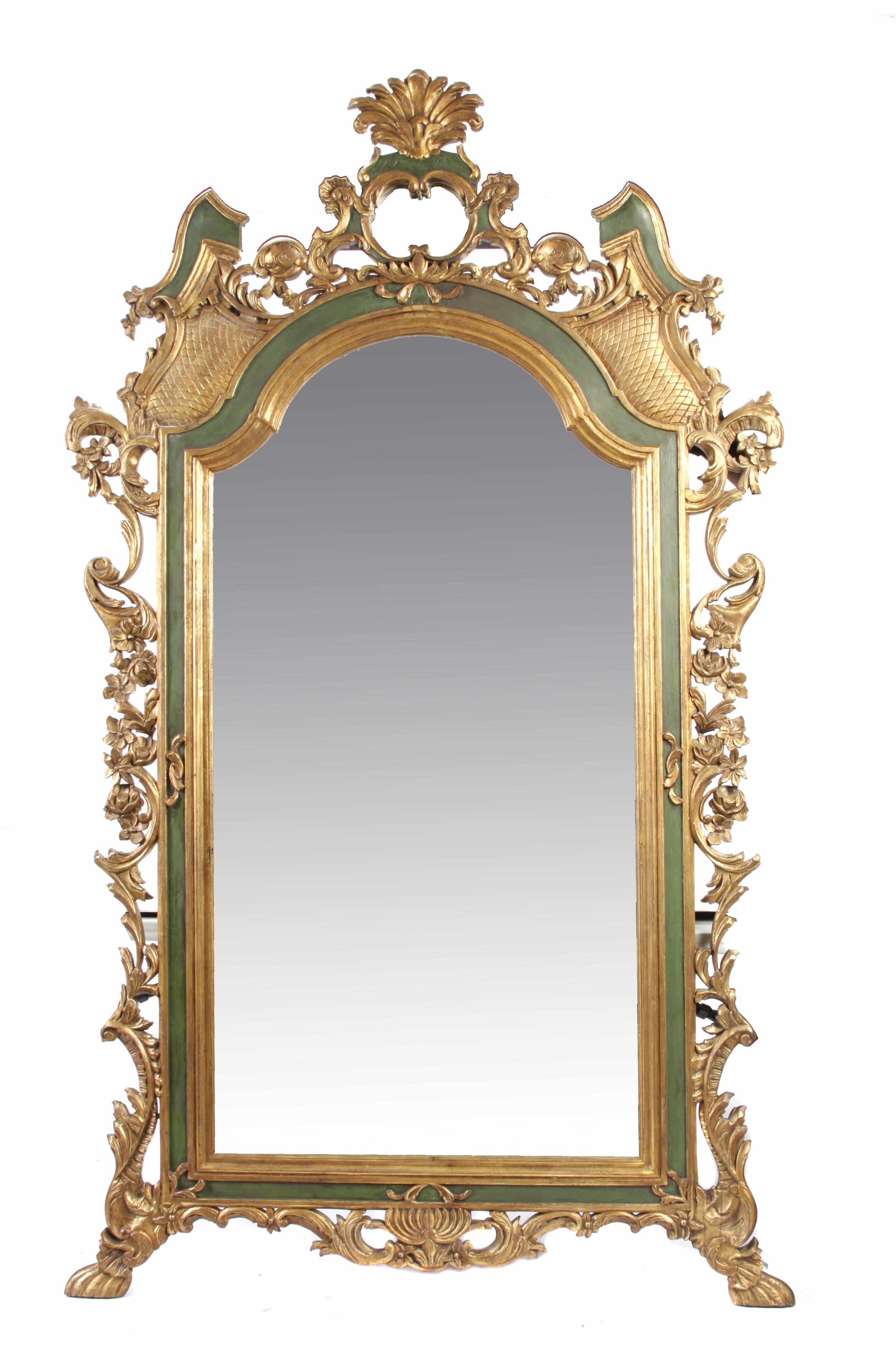 Appraisal: A pair of Italian Rococo style paint decorated mirrors height