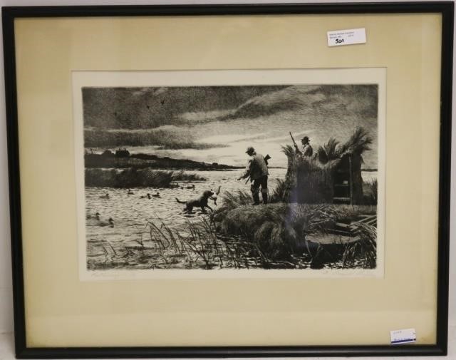 Appraisal: ETCHING BY A LASSELL RIPLEY - MASS ARTIST SIGNED IN