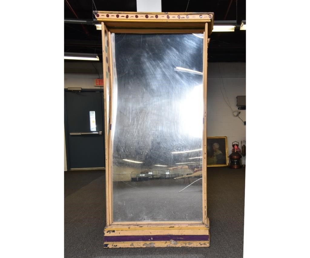 Appraisal: Vintage fun house mirror housed in a painted frame box