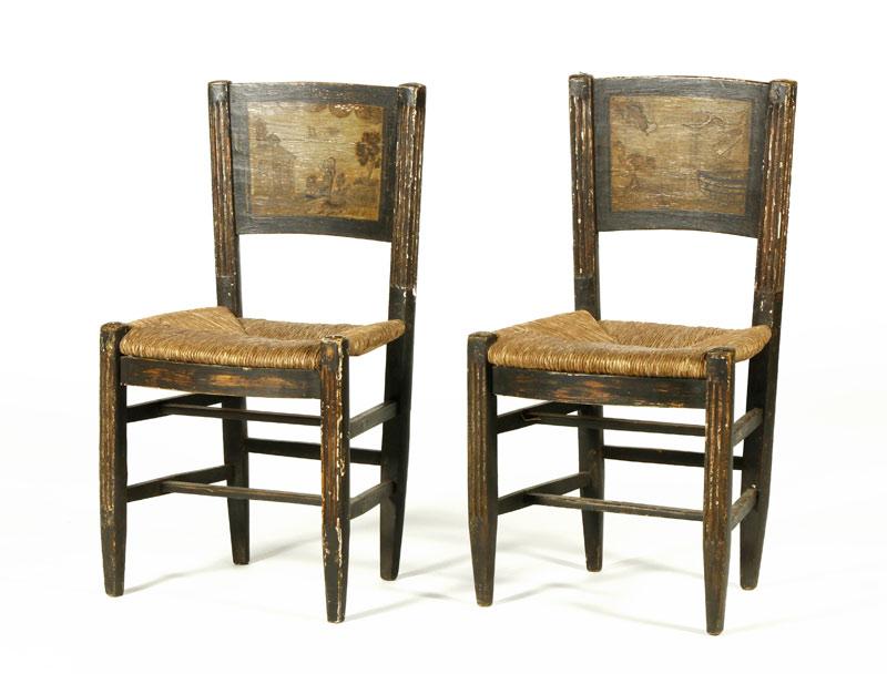 Appraisal: - Pair of French Country Chairs Pair of French country