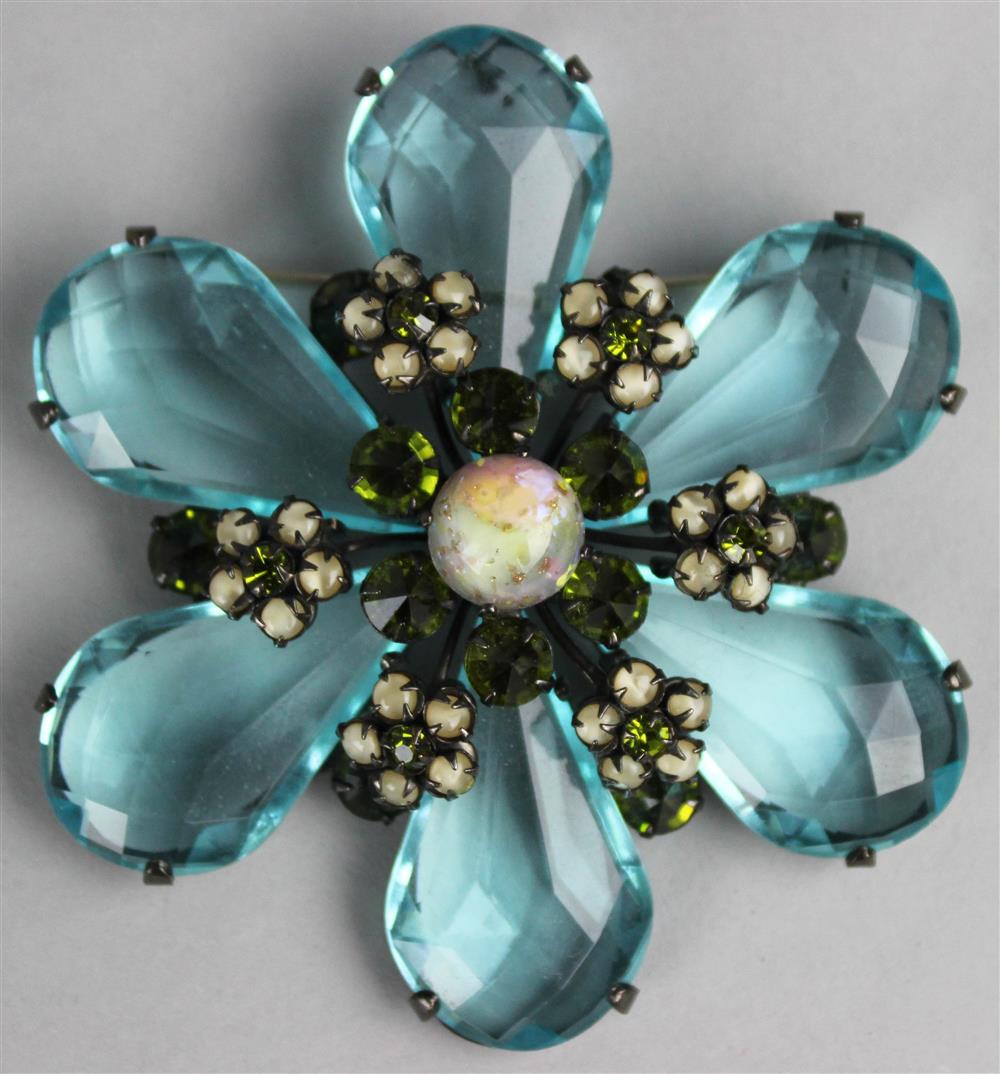 Appraisal: SCHREINER FLOWER PIN signed dia in