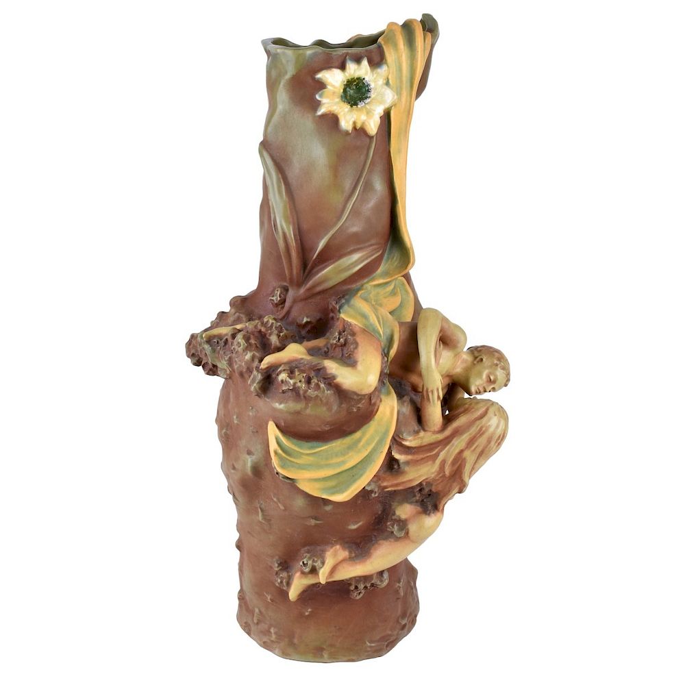 Appraisal: Bernard Bloch Art Nouveau Vase Bernard Bloch Art Nouveau Lovers