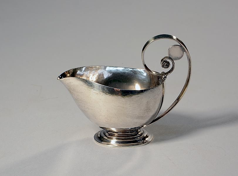 Appraisal: Georg Jensen Mid-Century silver gravy boat Georg Jensen Mid-Century silver