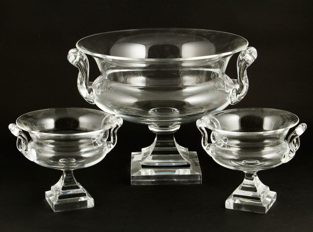 Appraisal: - Set of Steuben Crystal Bowls Steuben Three piece set