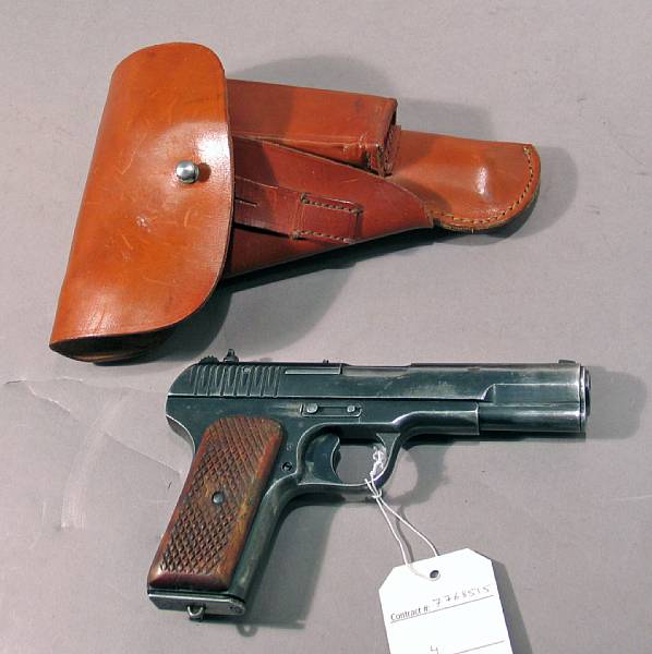 Appraisal: A Russian Tokarev TT- pistol with holster and capture document